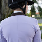 Grand Prix Ladies EQJ 3 Button Show Coat, Lilac with Chocolate Collar - Equiluxe Tack