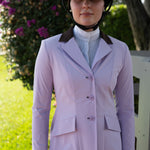 Grand Prix Ladies EQJ 3 Button Show Coat, Lilac with Chocolate Collar - Equiluxe Tack