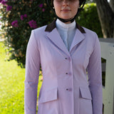 Grand Prix Ladies EQJ 3 Button Show Coat, Lilac with Chocolate Collar - Equiluxe Tack