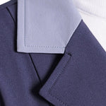 Grand Prix Ladies EQJ 3 Button Show Coat, Navy with Cadet Blue Collar - Equiluxe Tack