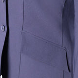 Grand Prix Ladies EQJ 3 Button Show Coat, Navy with Cadet Blue Collar - Equiluxe Tack