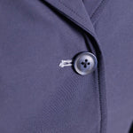 Grand Prix Ladies EQJ 3 Button Show Coat, Navy with Cadet Blue Collar - Equiluxe Tack
