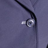 Grand Prix Ladies EQJ 3 Button Show Coat, Navy with Cadet Blue Collar - Equiluxe Tack
