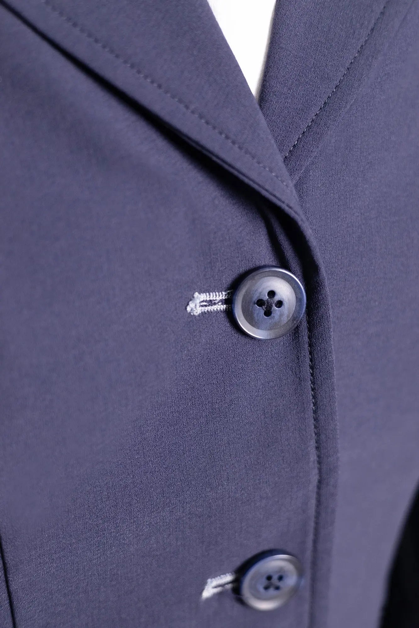Grand Prix Ladies EQJ 3 Button Show Coat, Navy with Cadet Blue Collar - Equiluxe Tack