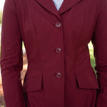 Grand Prix Ladies EQJ 3 Button Show Coat, NY Tech Fabric, Burgundy - Equiluxe Tack
