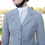 Grand Prix Ladies EQJ 3 Button Show Coat, NY Tech Fabric, Cadet Blue - Equiluxe Tack