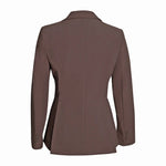Grand Prix Ladies EQJ 3 Button Show Coat, NY Tech Fabric, Chocolate - Equiluxe Tack