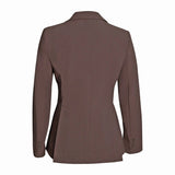 Grand Prix Ladies EQJ 3 Button Show Coat, NY Tech Fabric, Chocolate - Equiluxe Tack