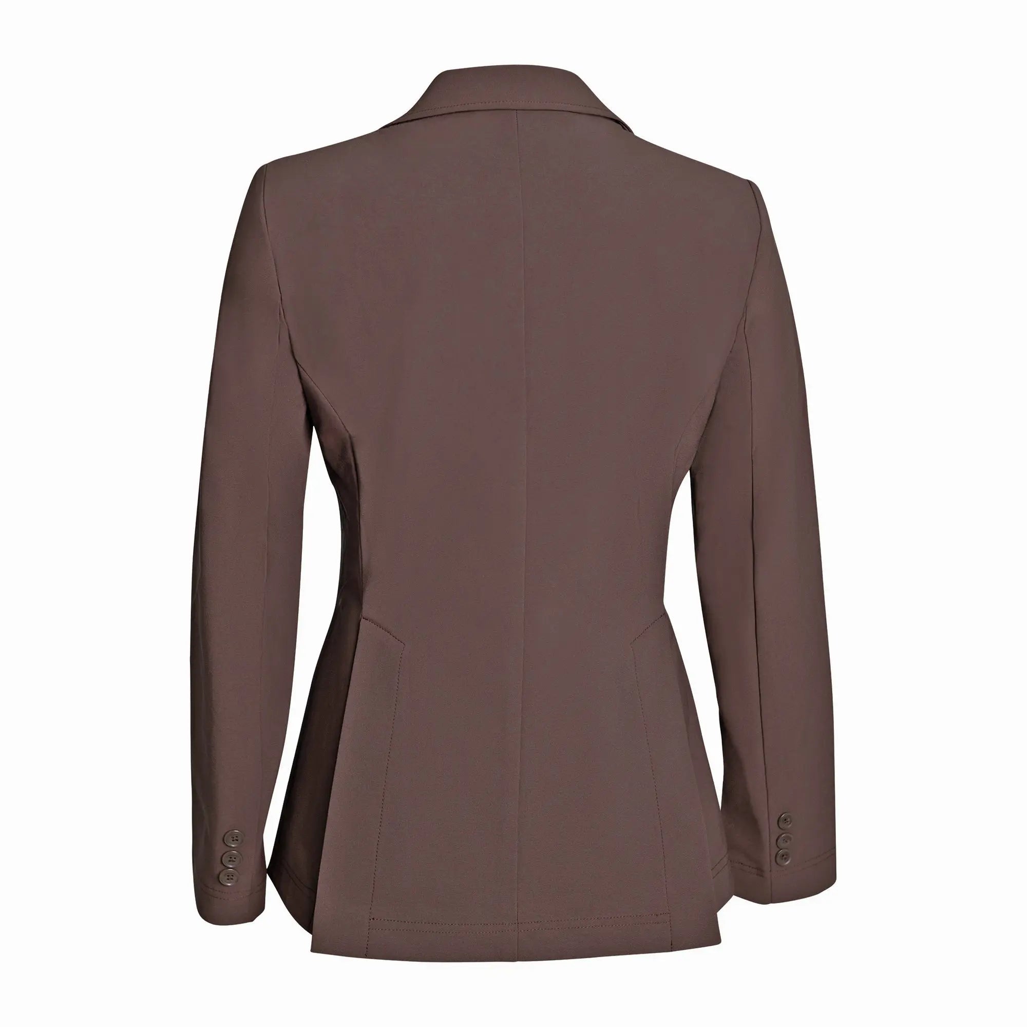 Grand Prix Ladies EQJ 3 Button Show Coat, NY Tech Fabric, Chocolate - Equiluxe Tack