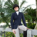Grand Prix Ladies EQJ 3 Button Show Coat, NY Tech Fabric, Navy - Equiluxe Tack