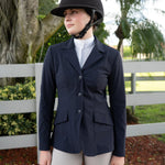 Grand Prix Ladies EQJ 3 Button Show Coat, NY Tech Fabric, Navy - Equiluxe Tack