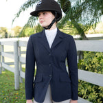 Grand Prix Ladies EQJ 3 Button Show Coat, NY Tech Fabric, Navy - Equiluxe Tack