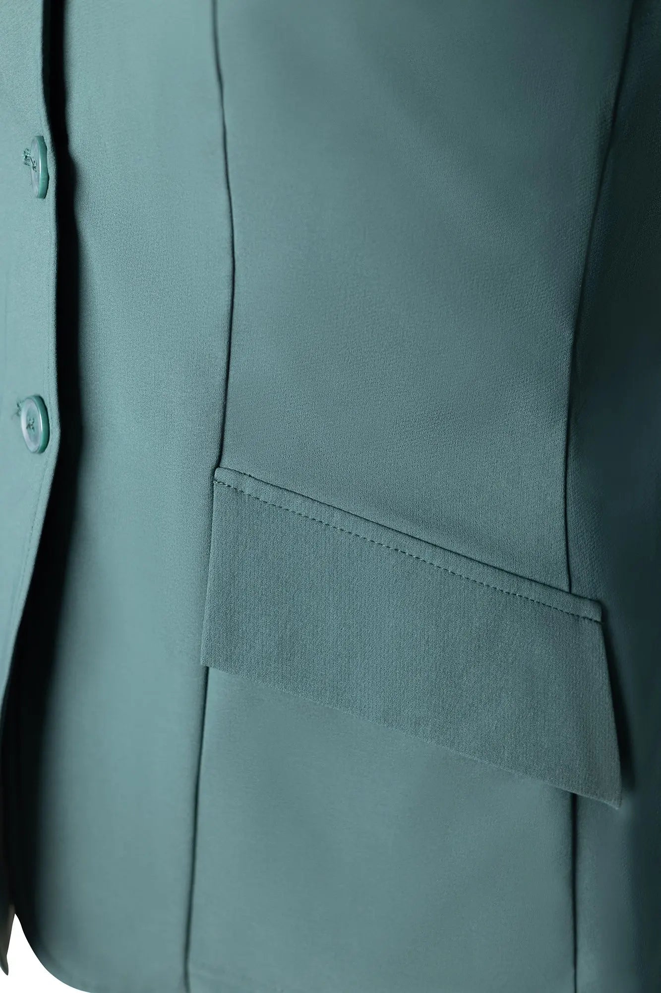 Grand Prix Ladies EQJ 3 Button Show Coat, NY Tech Fabric, New Green - Equiluxe Tack