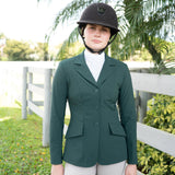 Grand Prix Ladies EQJ 3 Button Show Coat, NY Tech Fabric, New Green - Equiluxe Tack