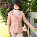 Grand Prix Ladies EQJ 3 Button Show Coat, Rose with Burgundy Piping - Equiluxe Tack