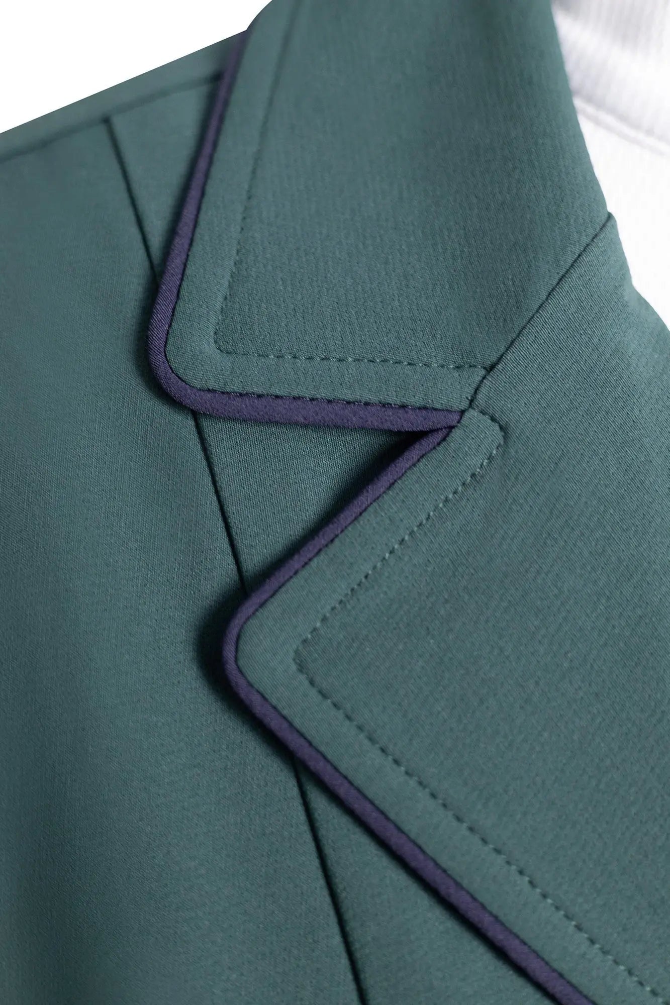 Grand Prix Ladies EQJ Classic 3 Button Show Jacket, New Green with Navy Piping - Equiluxe Tack