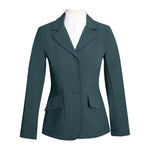 Grand Prix Ladies EQJ Classic 3 Button Show Jacket, New Green with Navy Piping - Equiluxe Tack