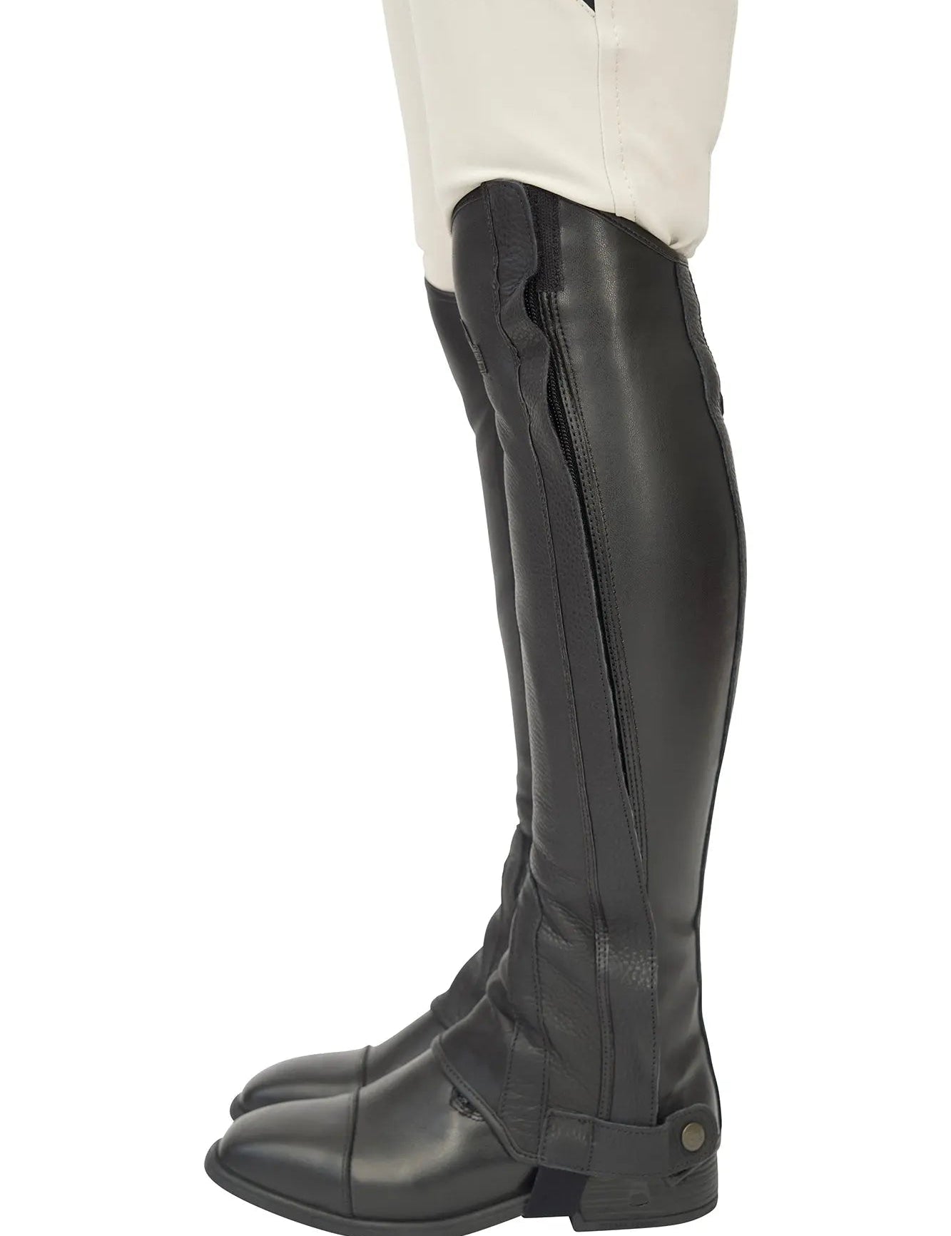 Grand Prix LC Italian Full Leather Half Chaps, Black - Equiluxe Tack