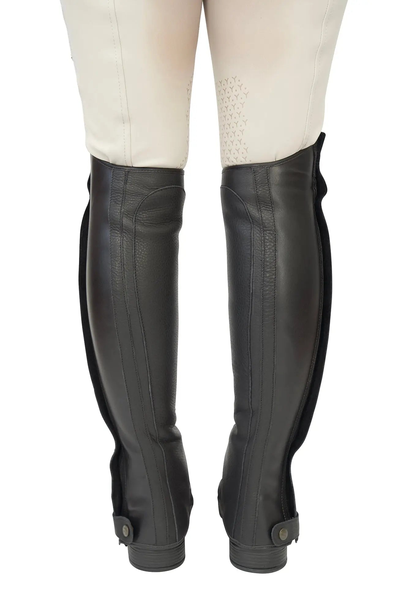 Grand Prix LC Italian Full Leather Half Chaps, Black - Equiluxe Tack