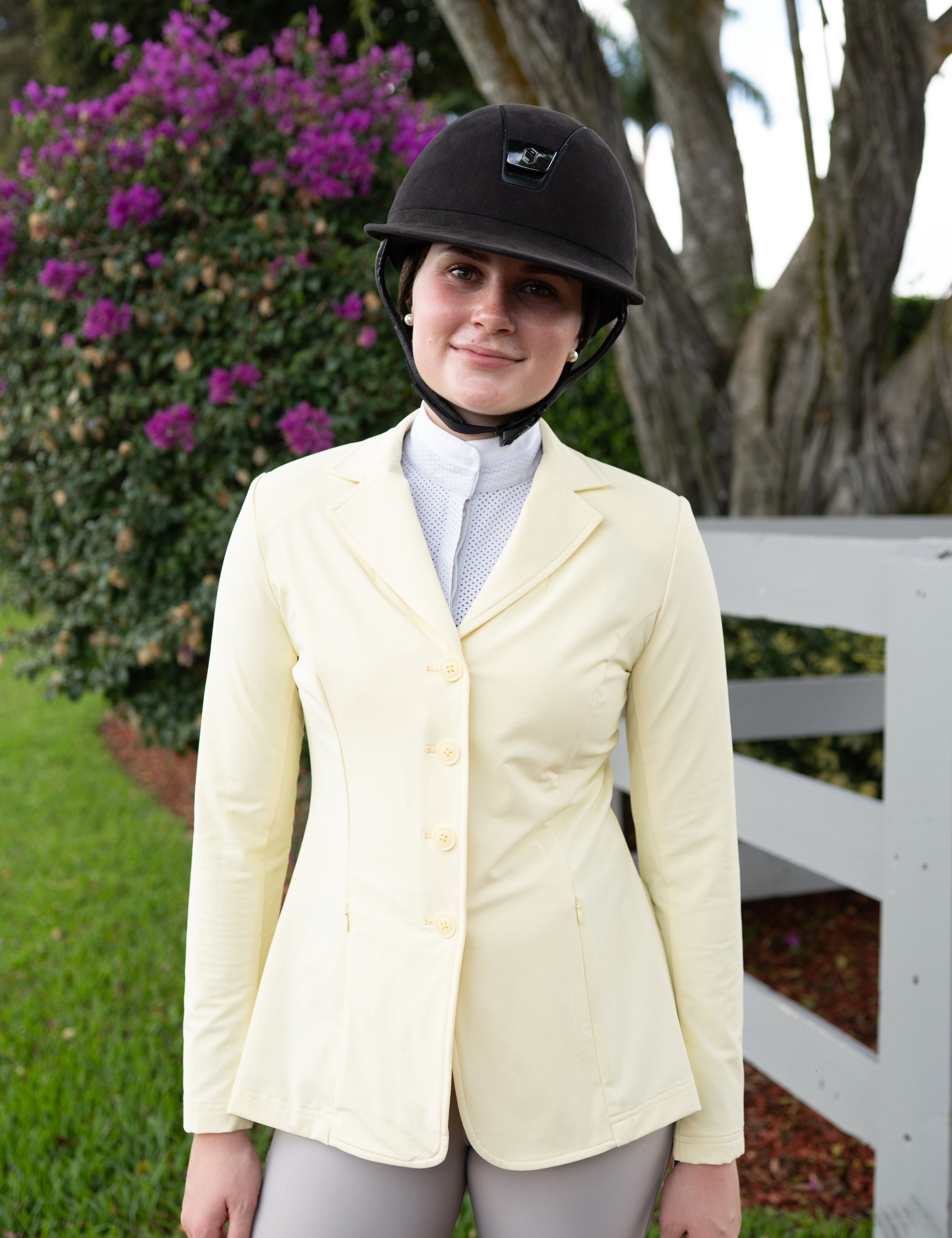 Grand Prix Quinn Show Jacket, 4 Button Front with Hidden Zipper Closure, Butter - Equiluxe Tack