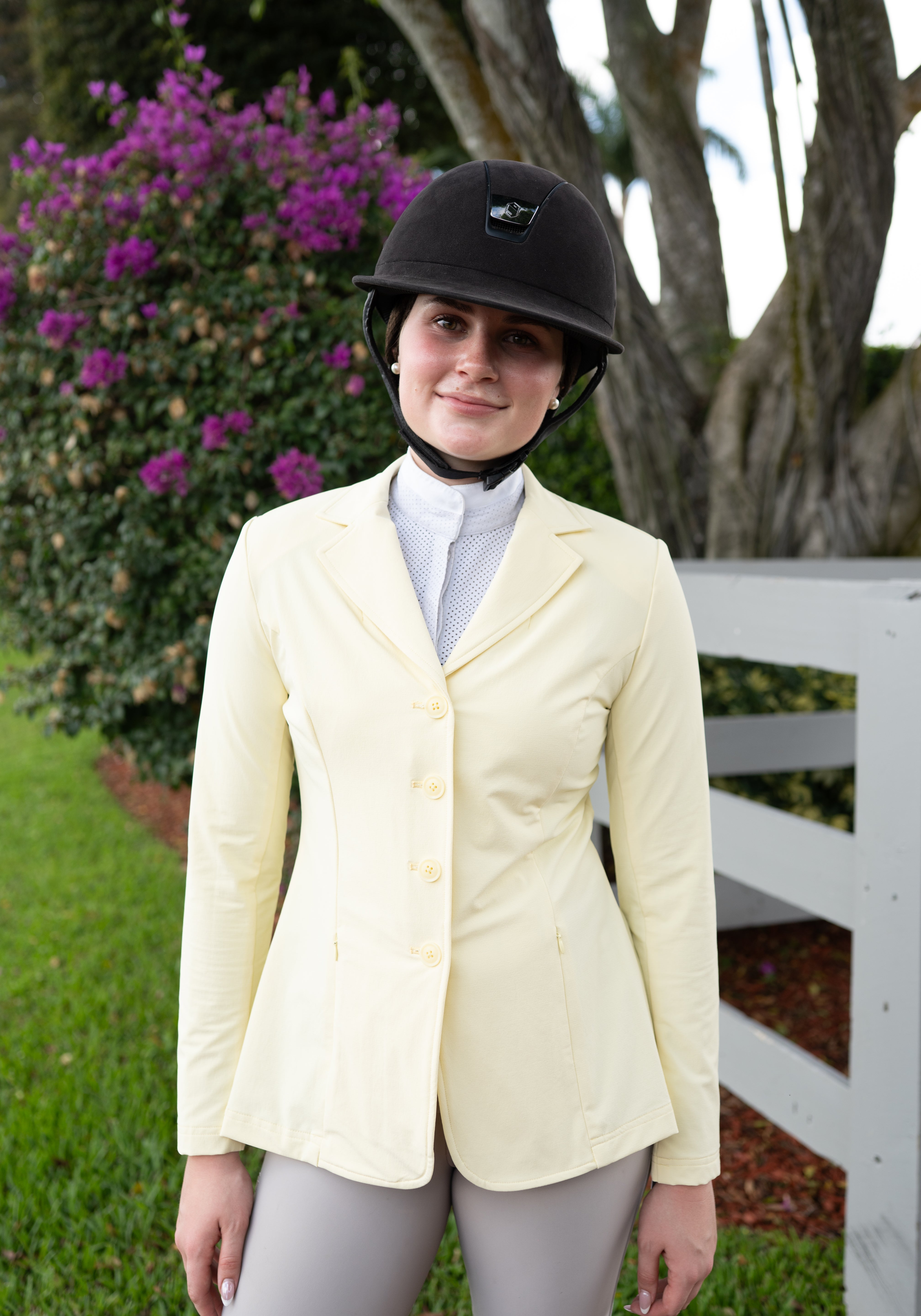 Grand Prix Quinn Show Jacket, 4 Button Front with Hidden Zipper Closure, Butter - Equiluxe Tack