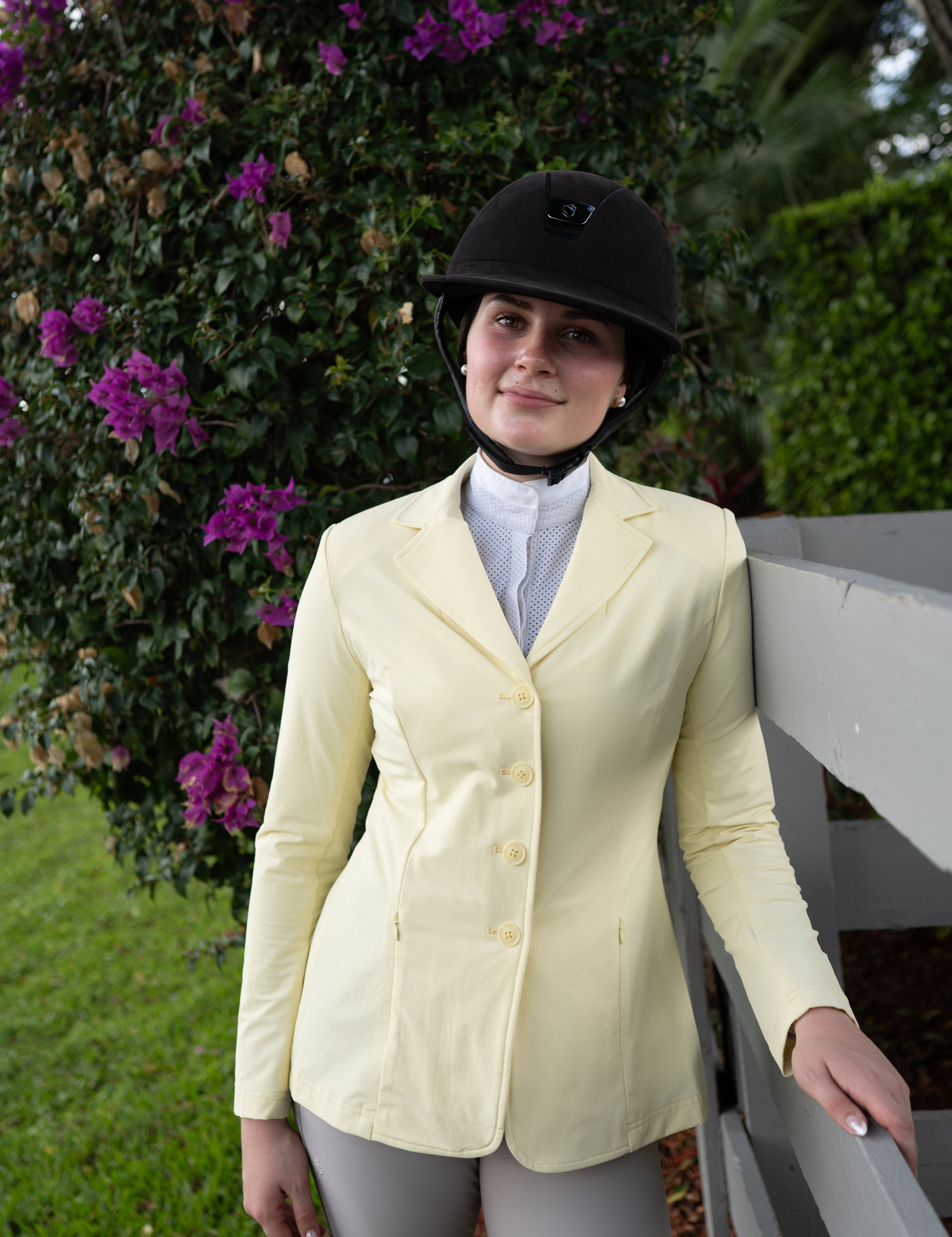 Grand Prix Quinn Show Jacket, 4 Button Front with Hidden Zipper Closure, Butter - Equiluxe Tack
