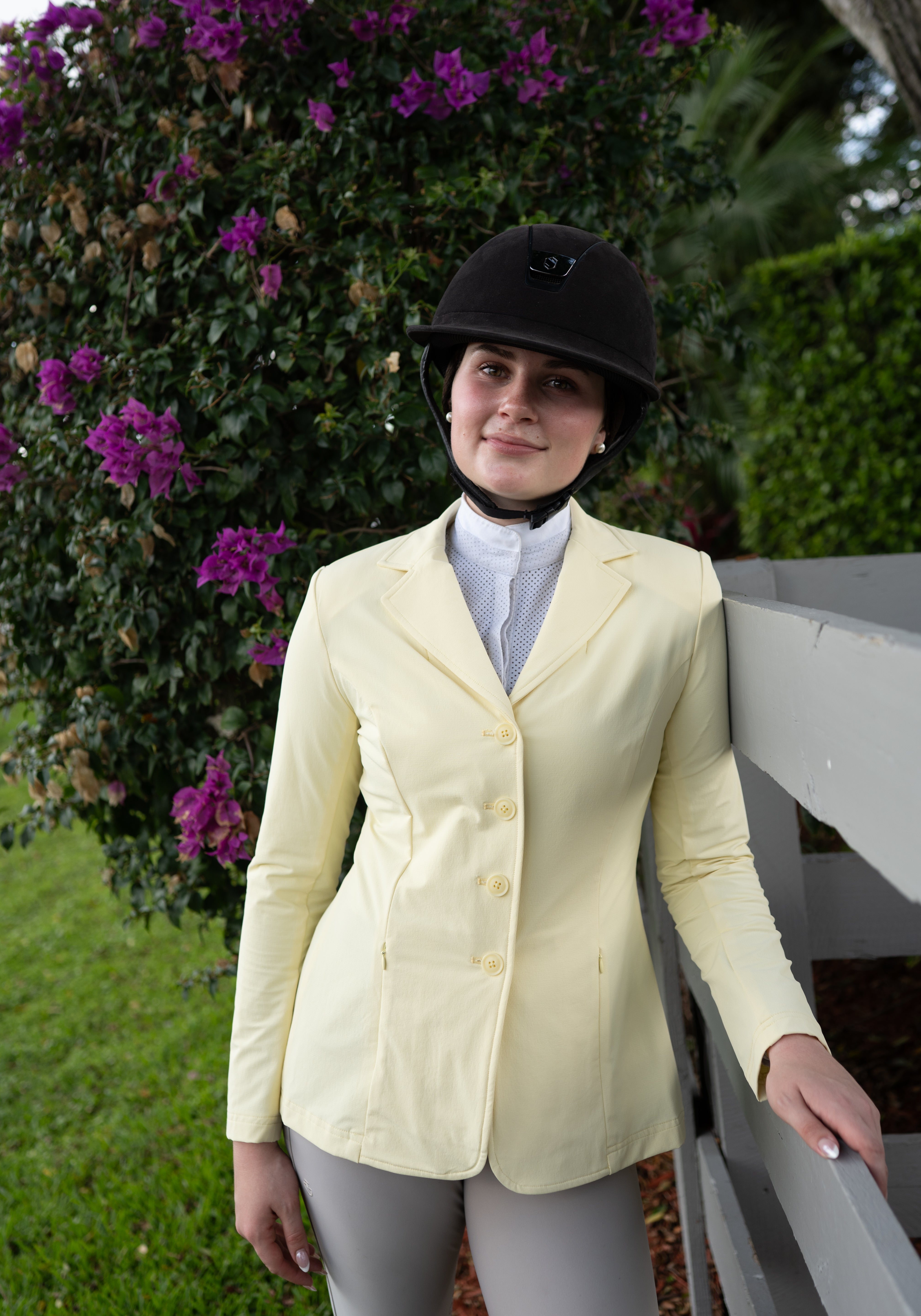 Grand Prix Quinn Show Jacket, 4 Button Front with Hidden Zipper Closure, Butter - Equiluxe Tack
