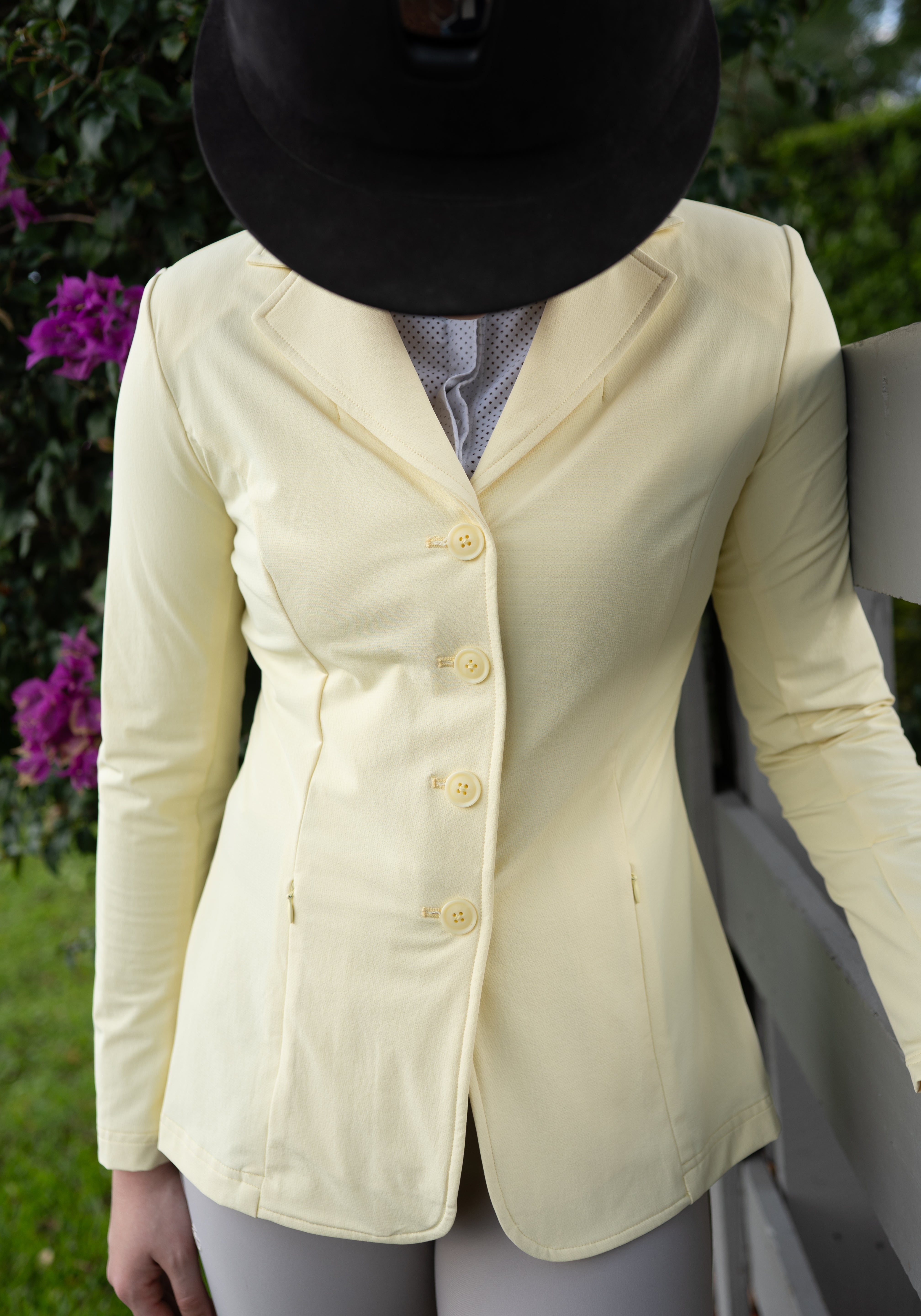 Grand Prix Quinn Show Jacket, 4 Button Front with Hidden Zipper Closure, Butter - Equiluxe Tack