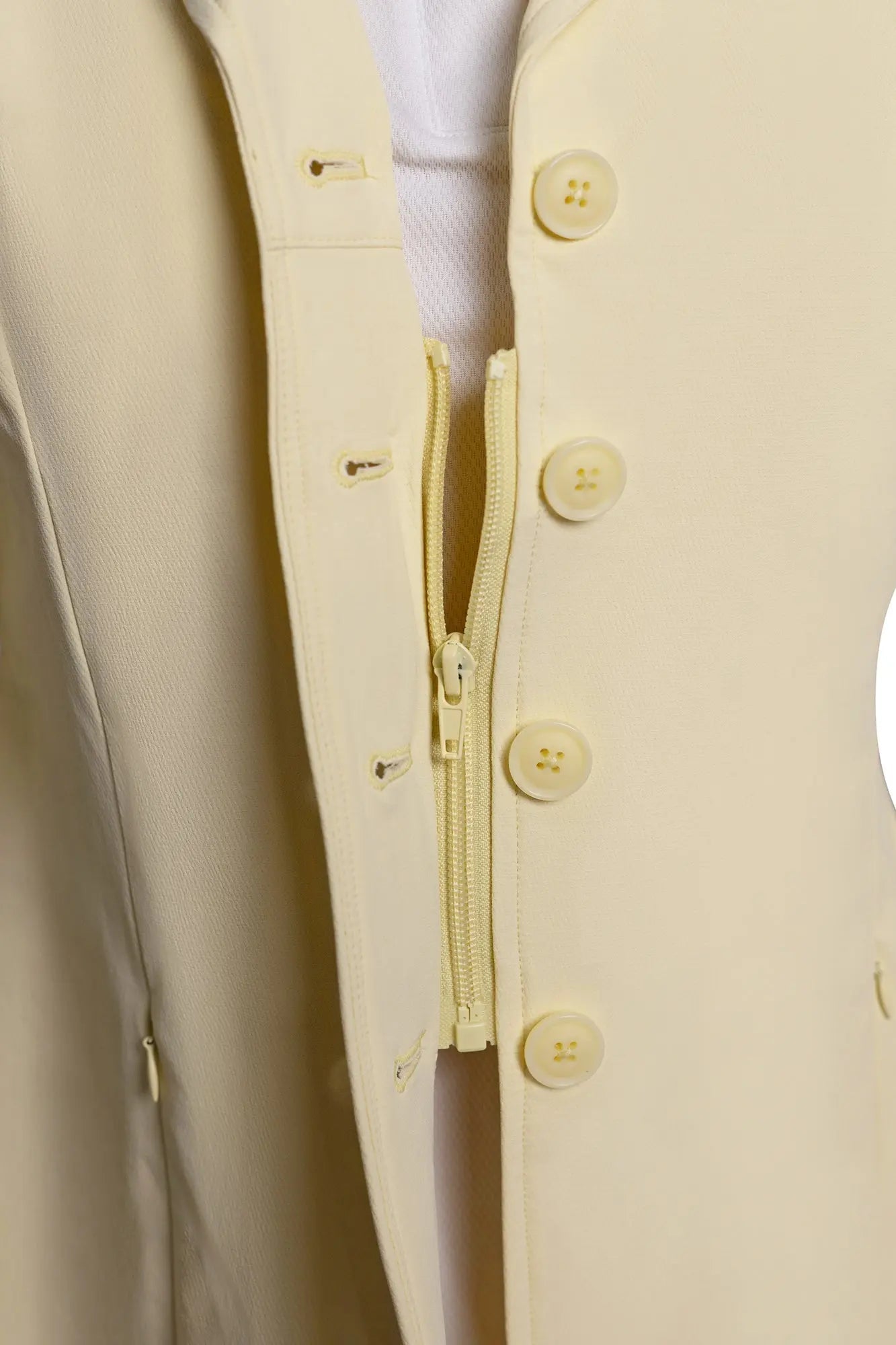 Grand Prix Quinn Show Jacket, 4 Button Front with Hidden Zipper Closure, Butter - Equiluxe Tack