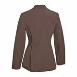 Grand Prix Quinn Show Jacket, 4 Button Front with Hidden Zipper Closure, Chocolate - Equiluxe Tack