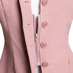 Grand Prix Quinn Show Jacket, 4 Button Front with Hidden Zipper Closure, Rose - Equiluxe Tack