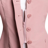 Grand Prix Quinn Show Jacket, 4 Button Front with Hidden Zipper Closure, Rose - Equiluxe Tack