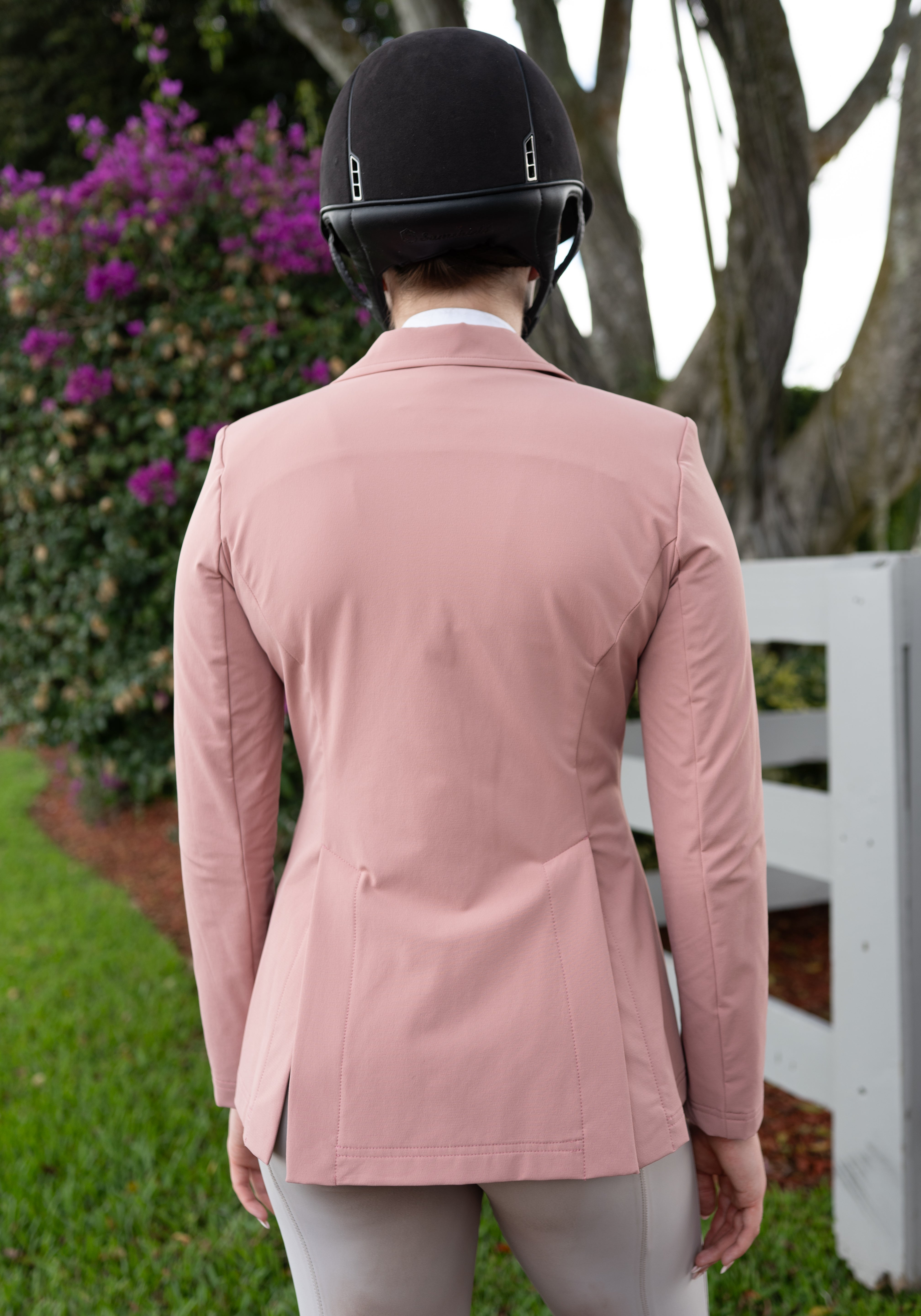 Grand Prix Quinn Show Jacket, 4 Button Front with Hidden Zipper Closure, Rose - Equiluxe Tack