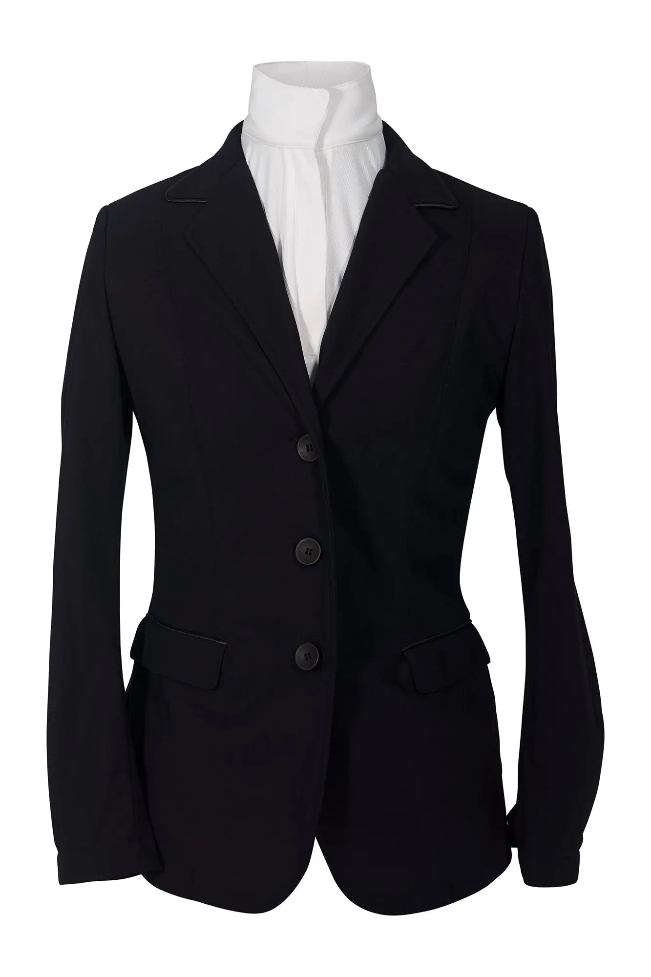 Grand Prix Saltare Dolce 3 Button Riding Show Jacket, Black - Equiluxe Tack