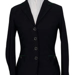 Grand Prix Saltare Premio 4 Button Riding Show Coat, Black with Dark Green - Equiluxe Tack