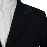 Grand Prix Saltare Premio 4 Button Riding Show Coat, Black with Dark Green - Equiluxe Tack