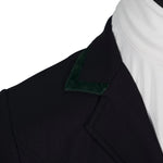 Grand Prix Saltare Premio 4 Button Riding Show Coat, Black with Dark Green - Equiluxe Tack