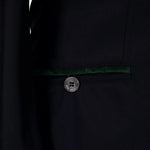 Grand Prix Saltare Premio 4 Button Riding Show Coat, Black with Dark Green - Equiluxe Tack