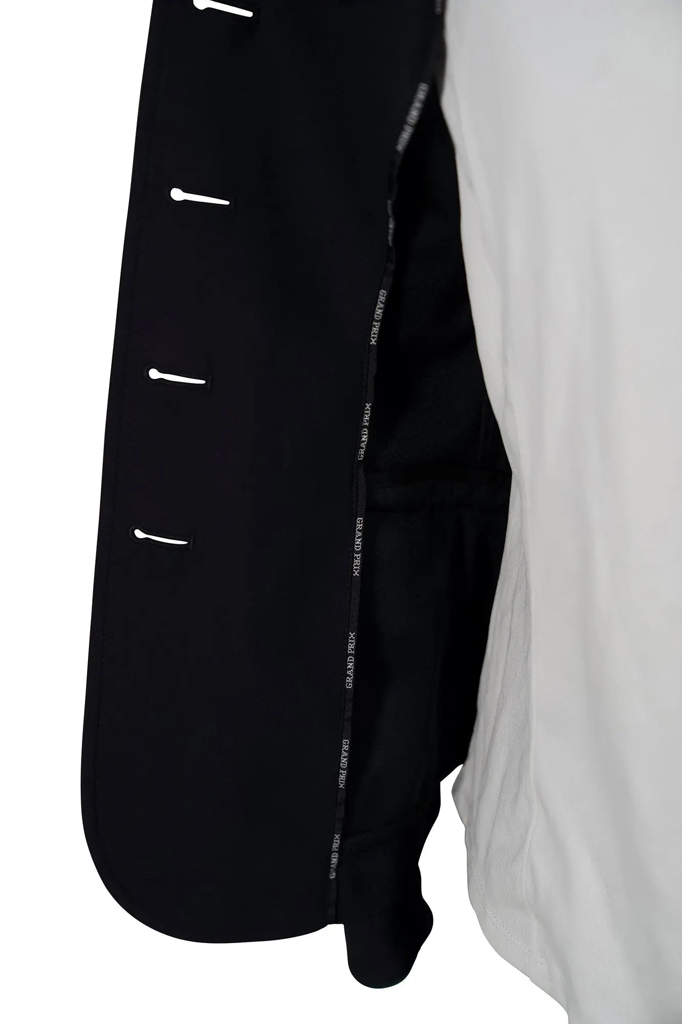 Grand Prix Saltare Premio 4 Button Riding Show Coat, Black with Dark Green - Equiluxe Tack