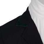 Grand Prix Saltare Premio 4 Button Riding Show Coat, Black with Dark Green - Equiluxe Tack