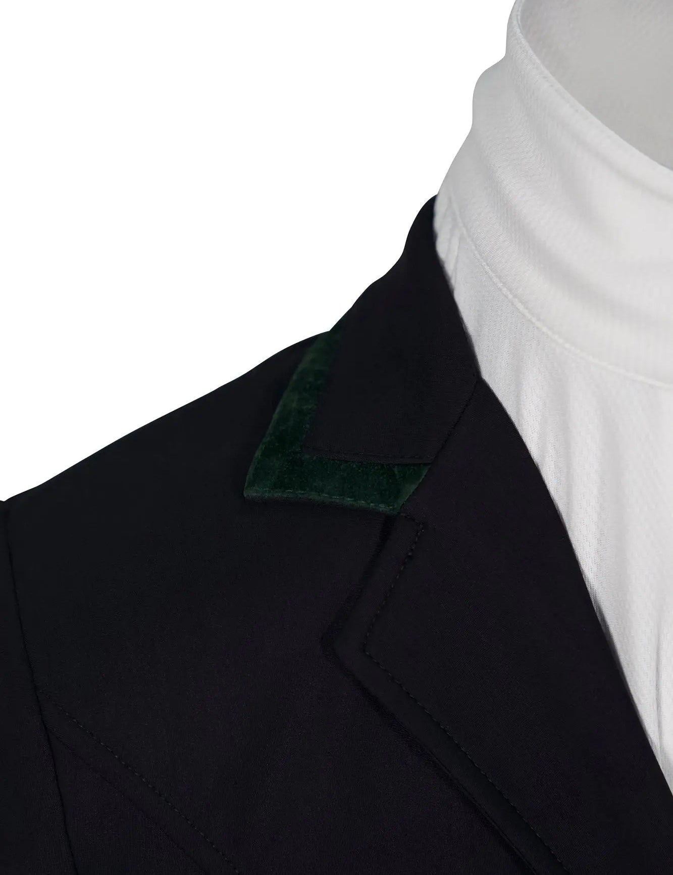 Grand Prix Saltare Premio 4 Button Riding Show Coat, Black with Dark Green - Equiluxe Tack