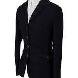 Grand Prix Saltare Premio 4 Button Riding Show Coat, Black with Dark Green - Equiluxe Tack