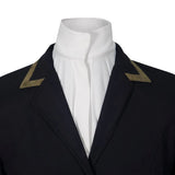 Grand Prix Saltare Premio 4 Button Riding Show Coat, Black with Moss Green - Equiluxe Tack