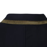 Grand Prix Saltare Premio 4 Button Riding Show Coat, Black with Moss Green - Equiluxe Tack