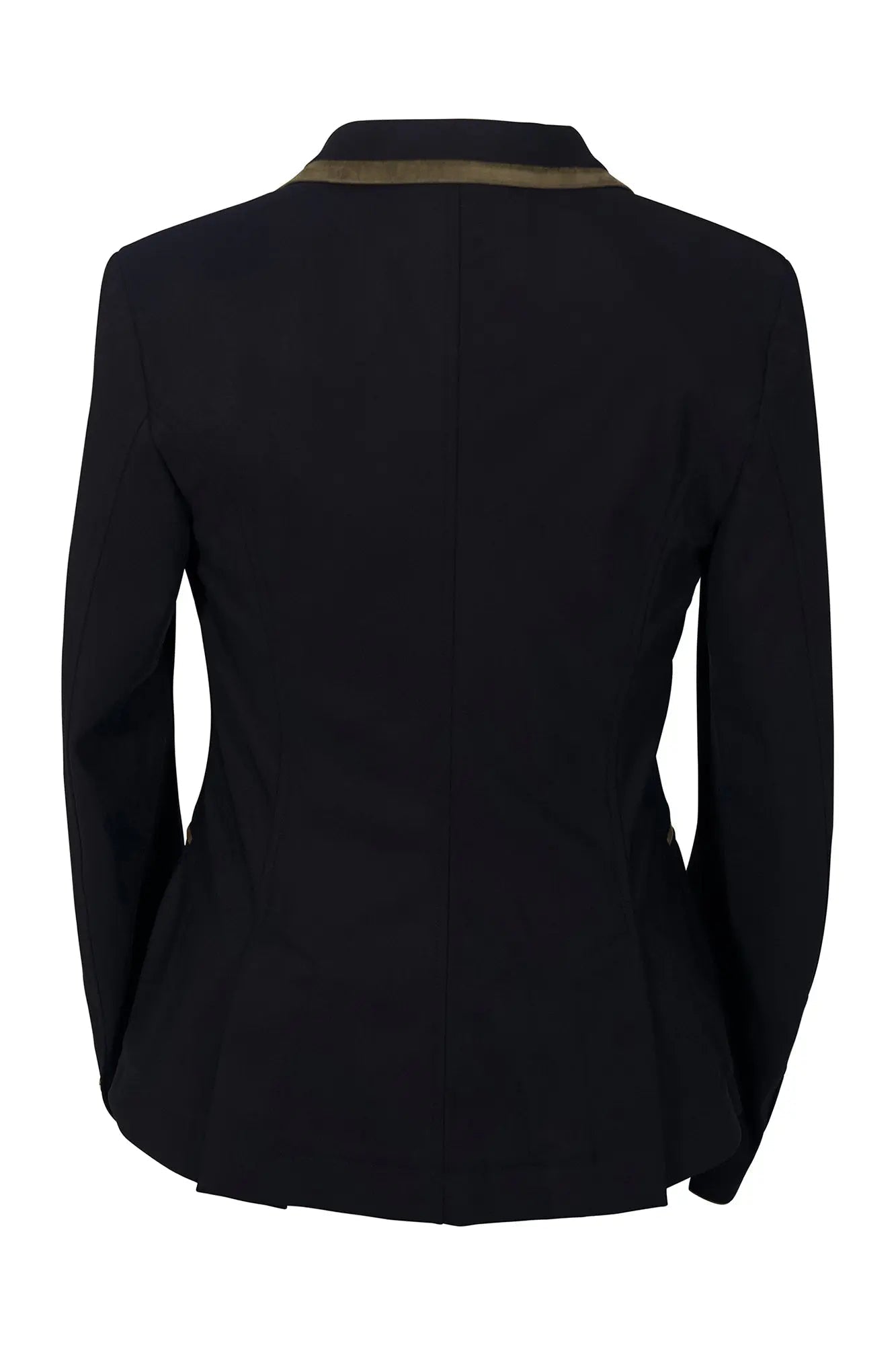 Grand Prix Saltare Premio 4 Button Riding Show Coat, Black with Moss Green - Equiluxe Tack
