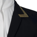 Grand Prix Saltare Premio 4 Button Riding Show Coat, Black with Moss Green - Equiluxe Tack