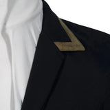 Grand Prix Saltare Premio 4 Button Riding Show Coat, Black with Moss Green - Equiluxe Tack