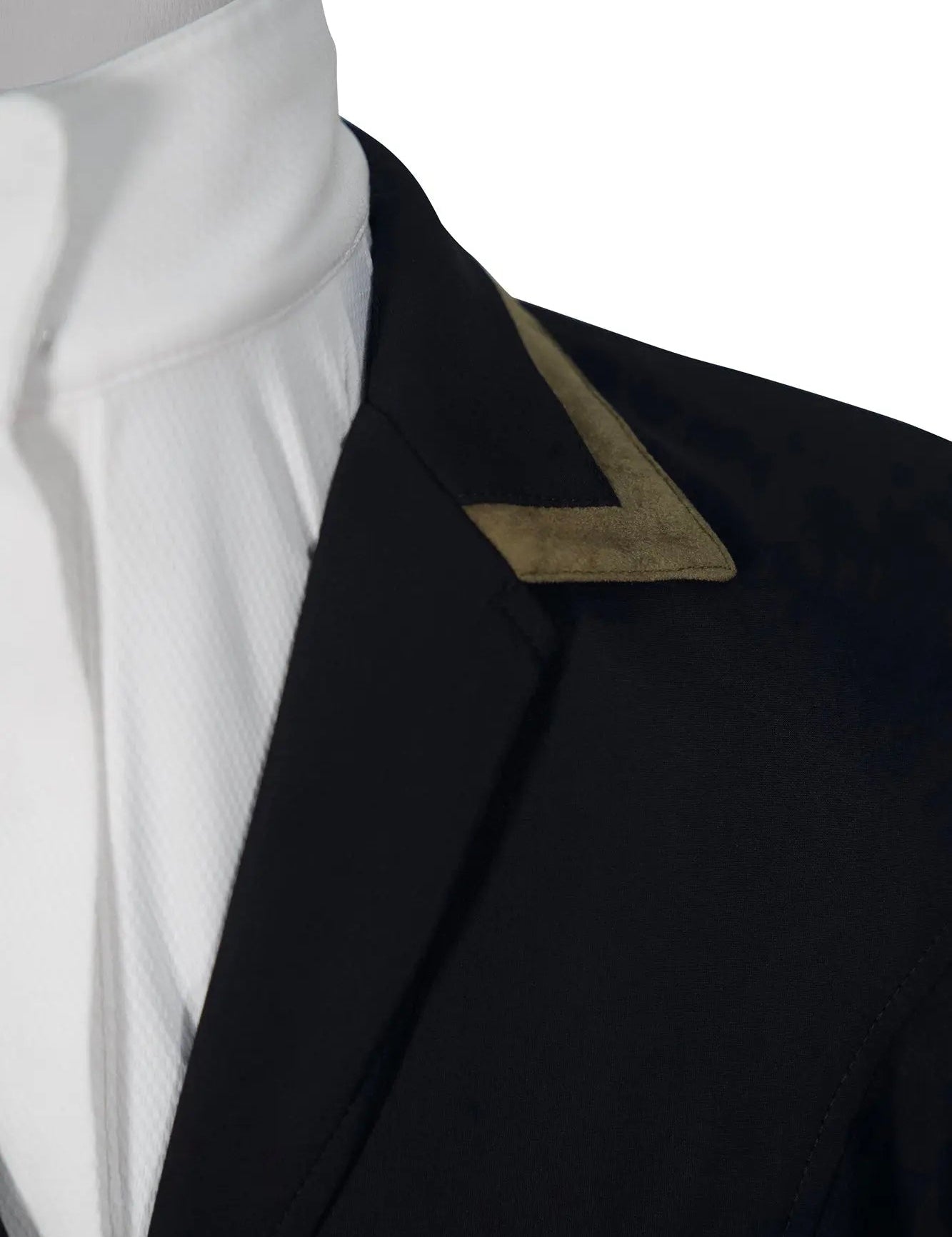 Grand Prix Saltare Premio 4 Button Riding Show Coat, Black with Moss Green - Equiluxe Tack