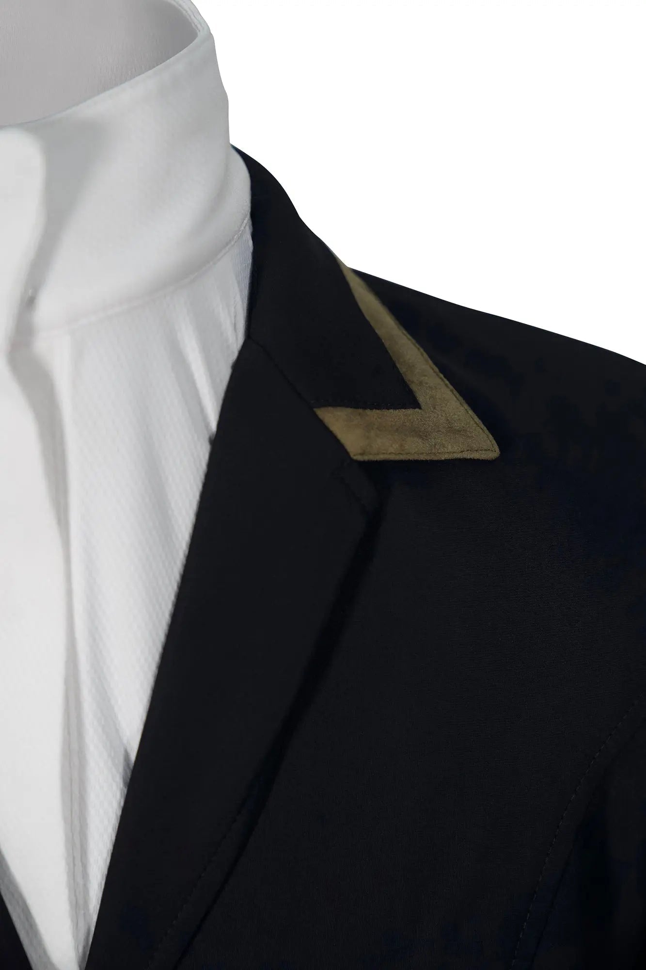 Grand Prix Saltare Premio 4 Button Riding Show Coat, Black with Moss Green - Equiluxe Tack