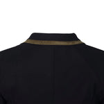 Grand Prix Saltare Premio 4 Button Riding Show Coat, Black with Moss Green - Equiluxe Tack